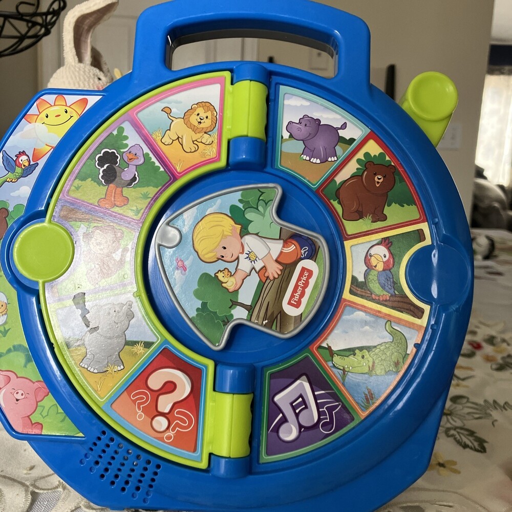👑 Fisher Price Farmer Says See N Say Animals & Sounds Blue Little People WORKS - Picture 2 of 3